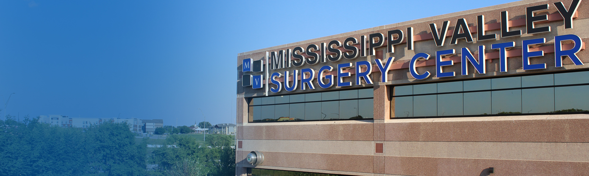 Mississippi Valley Surgery Center logo on building